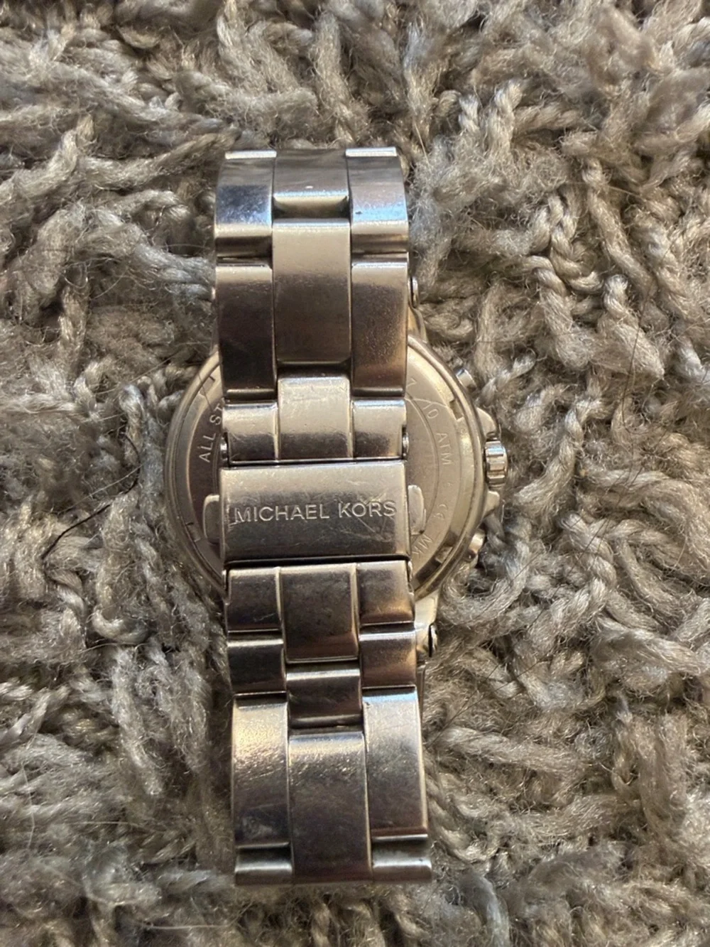 Michael Kors Silver and White Crystal-Trim Chronograph Watch